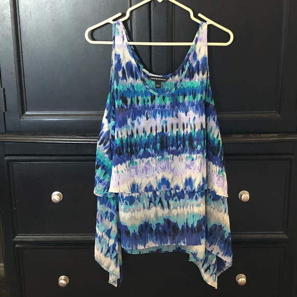 Rock & Republic high low sleeveless blouse Size L - Picture 3 of 5